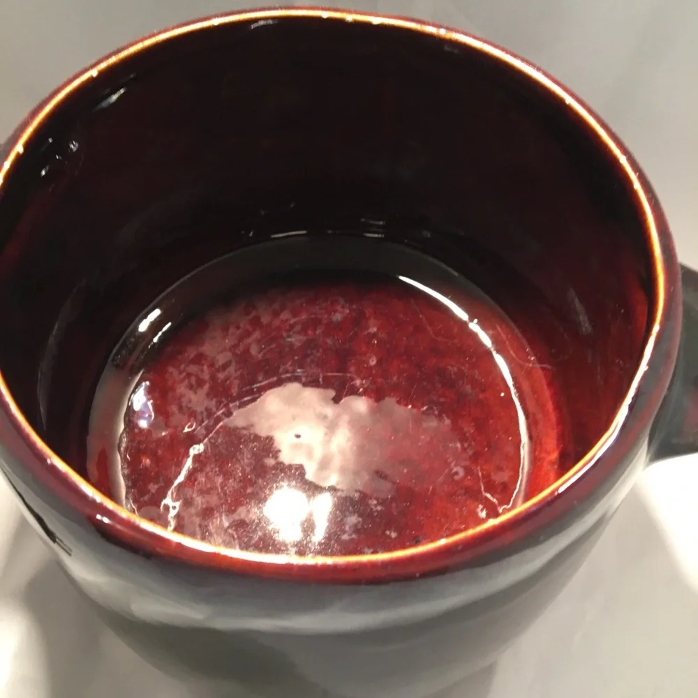 Vintage stoneware fondue pot‎